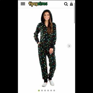String of Christmas Lights Jumpsuit Onesie